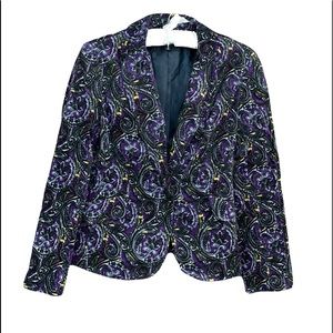 Talbots Paisley Velvet Blazer
